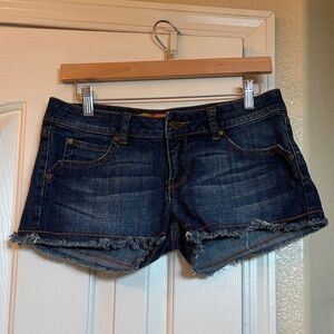 Eyelash Couture Blue Women's Shorts with pocket design and fringe edges